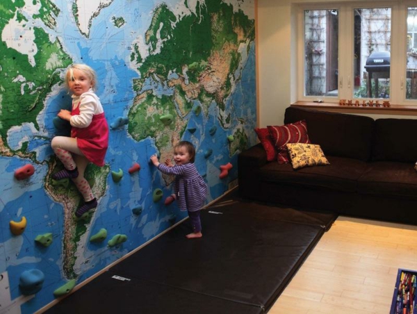 diy mur d'escalade pour enfants carte du monde