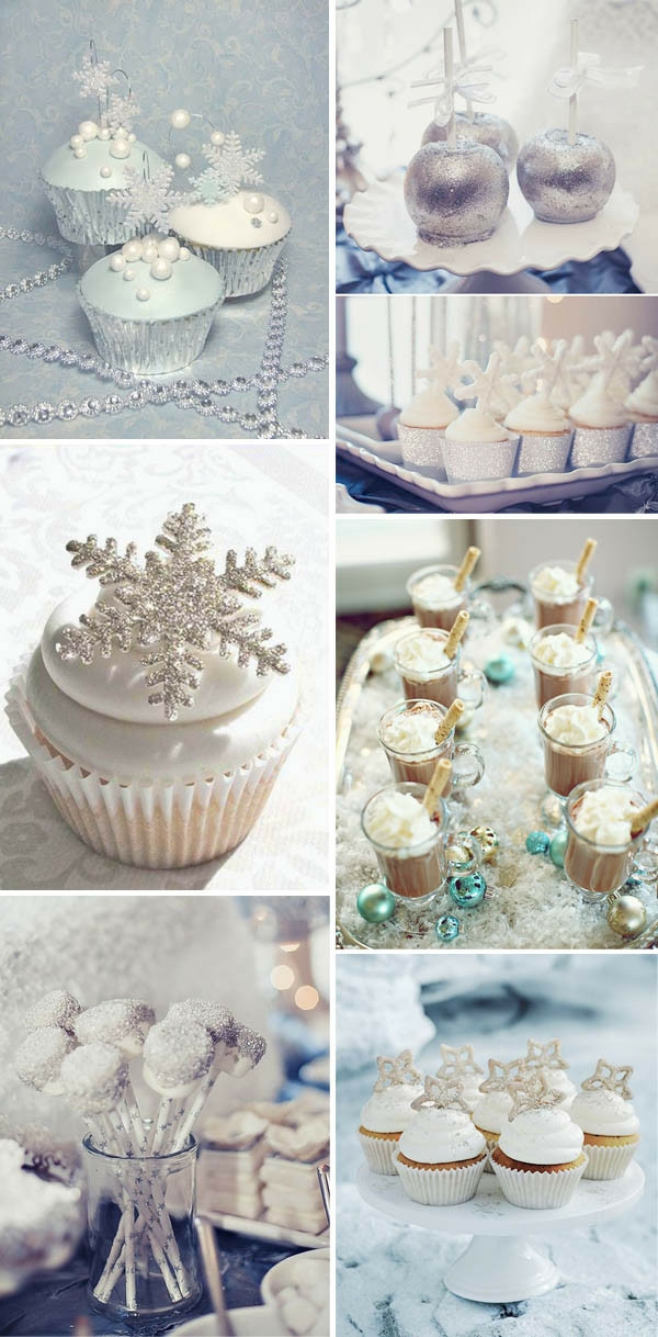 déco mariage hiver gâteaux flocons de neige