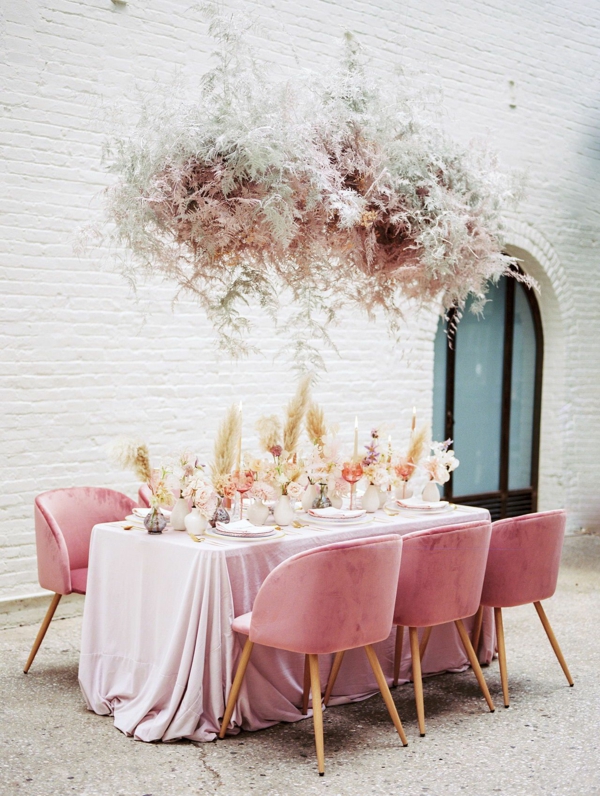 décoration salle de mariage plantes séchées