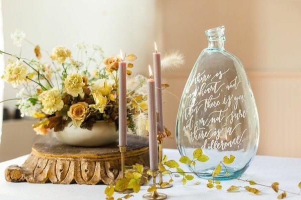 décoration salle de mariage vases en verre