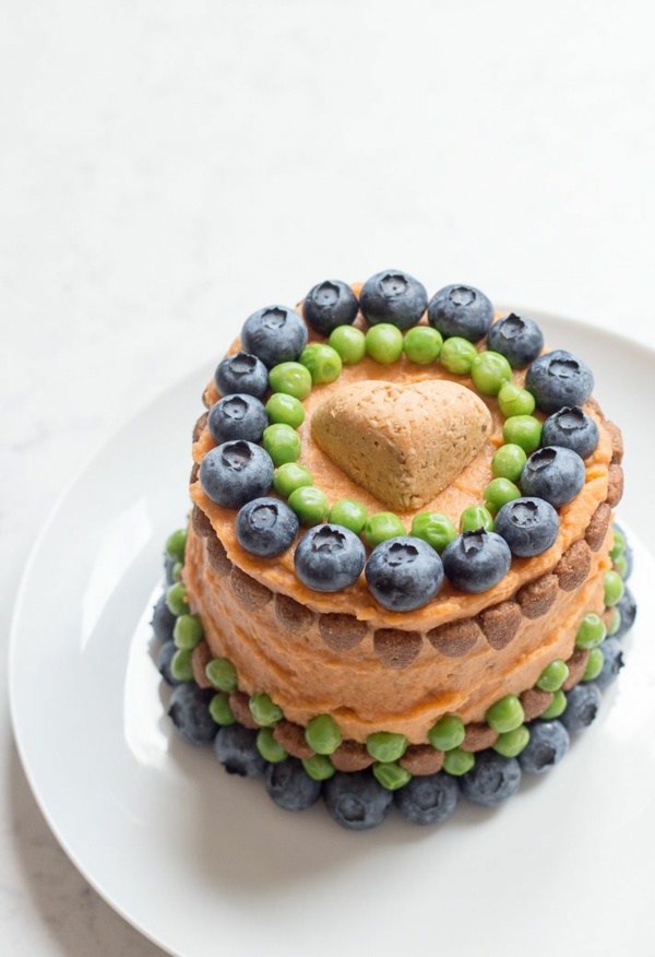 recette gâteau d'anniversaire pour chien décoration fruits de forêt