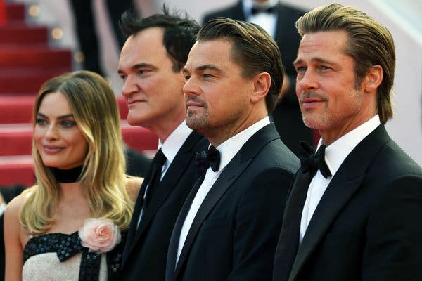 Quentin Tarantino Margot Robbie Leonardo di Caprio et Brad Pitt à Cannes
