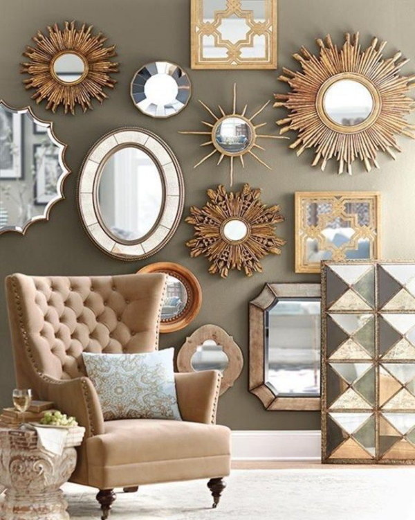 miroir décoratif mural tailles et formes