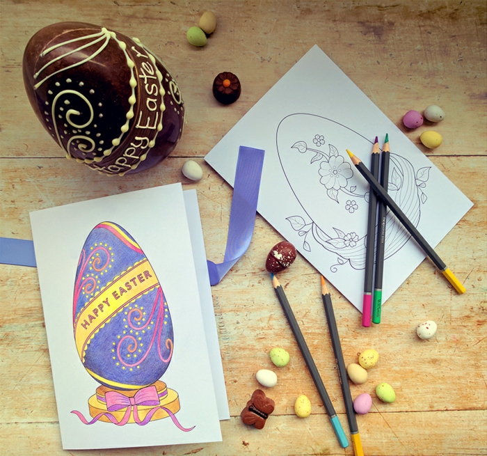 carte joyeuses pâques à dessiner