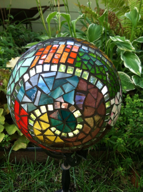 diy globe de jardin décoré de verre pour vitrail