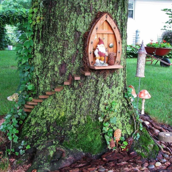 diy jardin de fée maison de gnome dans un arbre