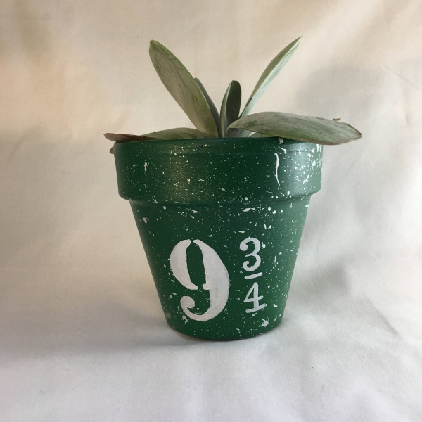fabriquer un pot de fleurs pot peint en vert 