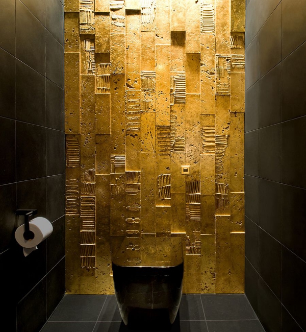 or couleur dans l’intérieur salle de bain magique 