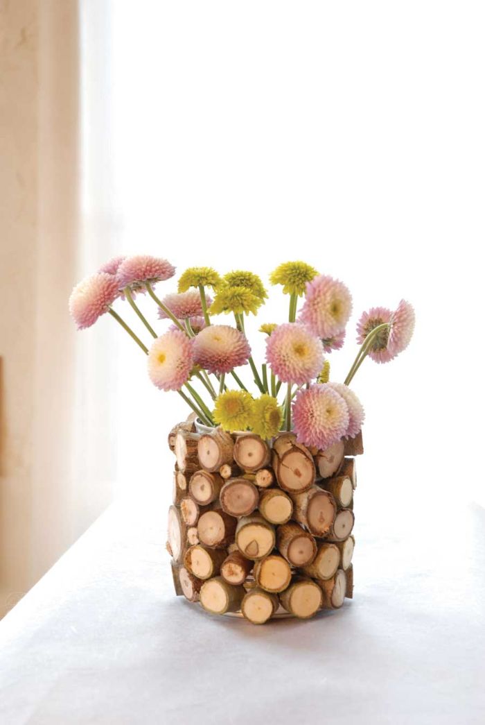 vase personnalisé rondin de bois déco idées inspirantes pour créer une ambiance unique