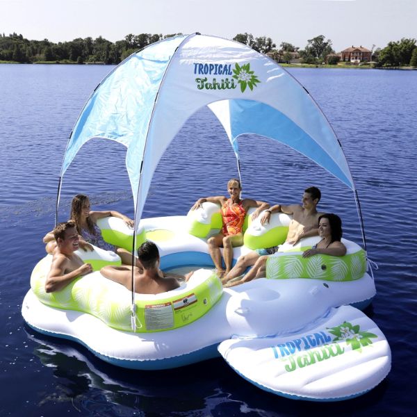 accessoire pratique et confortable pour piscine île flottante gonflable toboggan gonflable