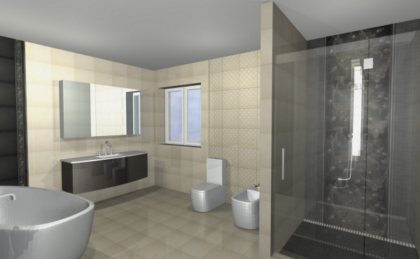 aménagement salle de bain image 3D 