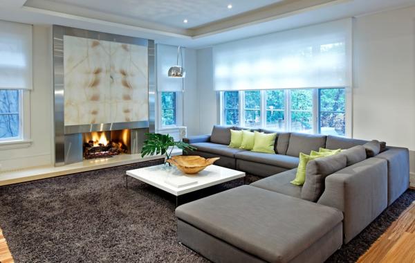 salon moderne canapé et tapis gris anthracite