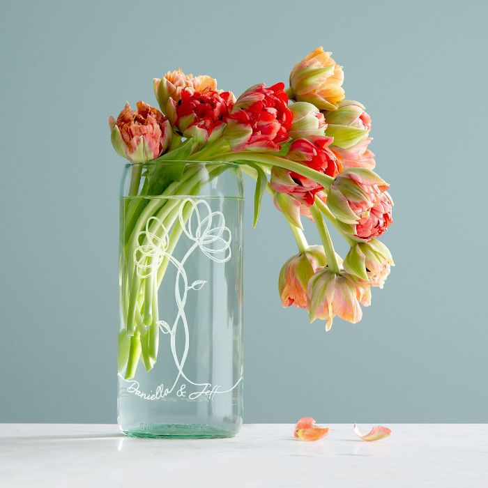 vase en verre transformé idée de gravure chimique sur verre