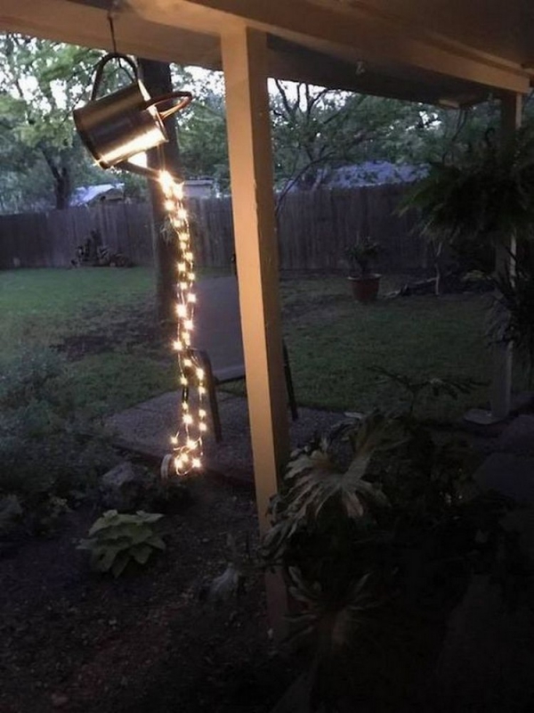 éclairage de jardin DIY sous le porche 