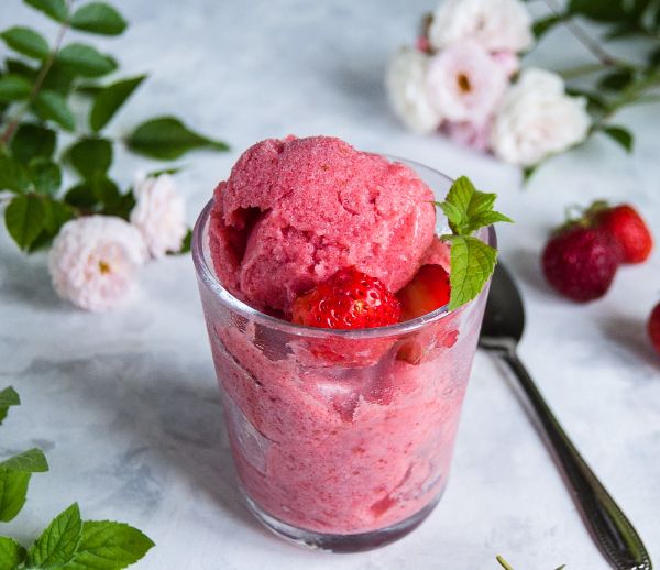 dessert recette sorbet à la fraise