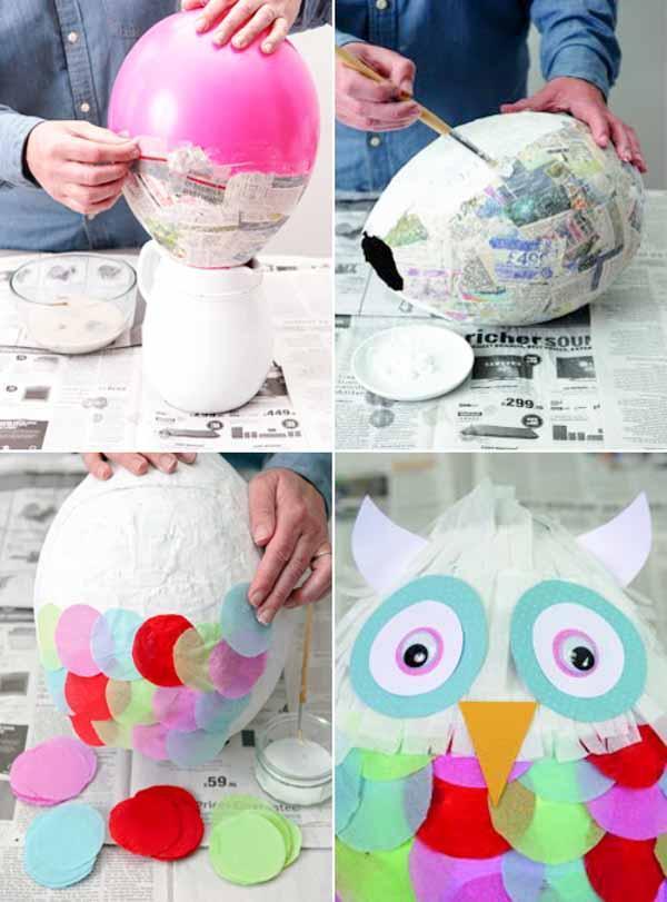 fabriquer une piñata hibou