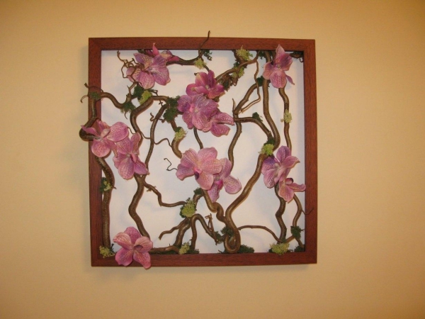 tableau vivant orchidées roses 